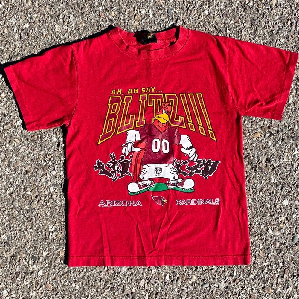 Arizona Cardinals Looney Tunes Foghorn Leghorn Vtg 1994 NFL Tee Youth Size (M)